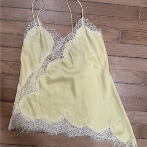 Zara Butter Yelpw Camisole Top with Lace Detail - NWOT